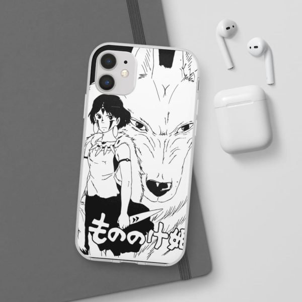 Princess Mononoke In Theaters - Princess Mononoke Black & White iPhone Cases-Phone Case, princess mononoke, Princess Mononoke In Theaters