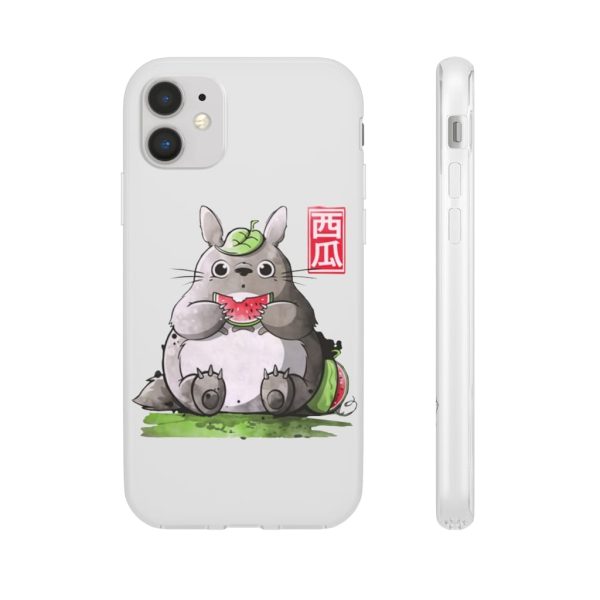 Japanese Totoro Plush - Totoro and Watermelon iPhone Cases-Accessories, Japanese Totoro Plush, My Neighbor Totoro, Phone Case