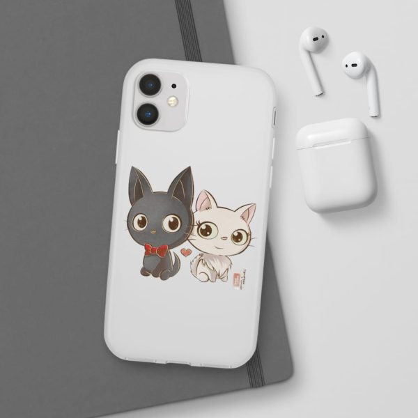 Kiki's Delivery Service Wallpaper - Kiki’s Delivery Service – Jiji and Lily Chibi iPhone Cases-Accessories, Kiki's Delivery Service, Kiki's Delivery Service Wallpaper, Phone Case