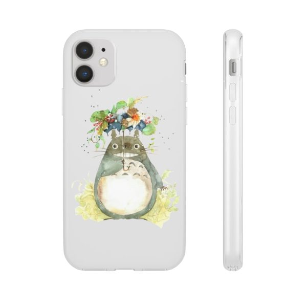 Dust Sprites Spirited Away - Totoro with Flower Umbrella iPhone Cases-Accessories, Dust Sprites Spirited Away, My Neighbor Totoro, Phone Case