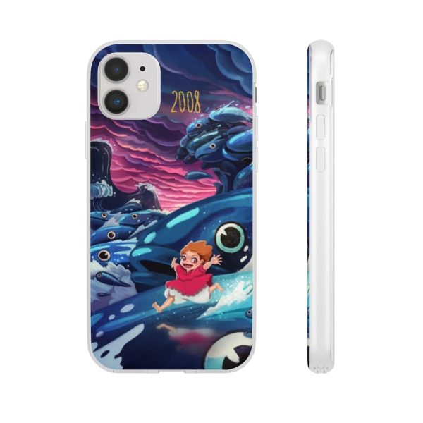 Ponyo Poster - Ponyo 2008 Illustration iPhone Cases-Accessories, Phone Case, ponyo, Ponyo Poster