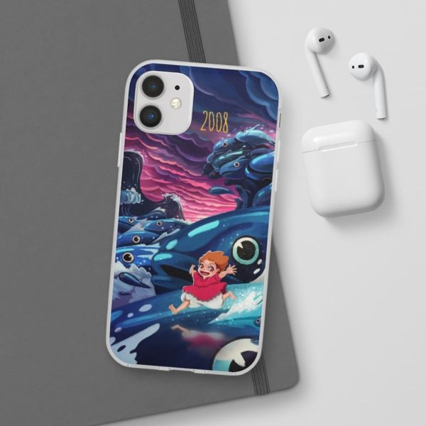 Ponyo Poster - Ponyo 2008 Illustration iPhone Cases-Accessories, Phone Case, ponyo, Ponyo Poster