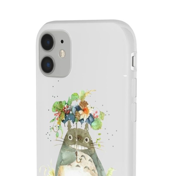 Dust Sprites Spirited Away - Totoro with Flower Umbrella iPhone Cases-Accessories, Dust Sprites Spirited Away, My Neighbor Totoro, Phone Case