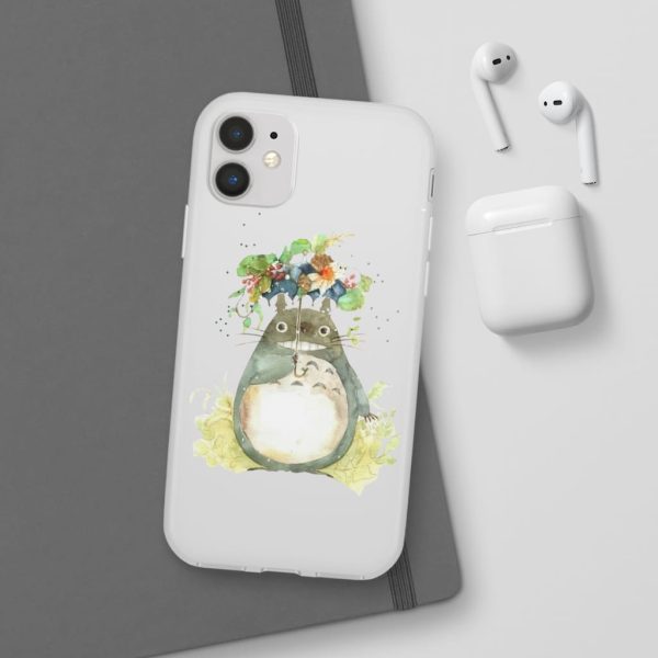 Dust Sprites Spirited Away - Totoro with Flower Umbrella iPhone Cases-Accessories, Dust Sprites Spirited Away, My Neighbor Totoro, Phone Case