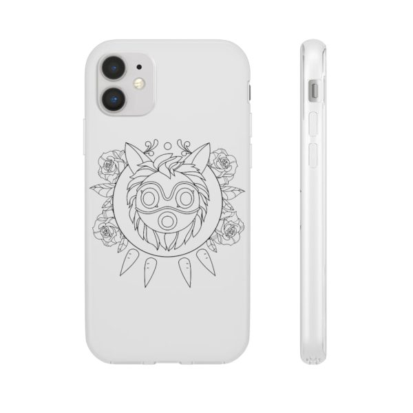 Studio Ghibli Films Princess Mononoke - Princess Mononoke Mask in Black and White iPhone Cases-Accessories, Phone Case, princess mononoke, Studio Ghibli Films Princess Mononoke