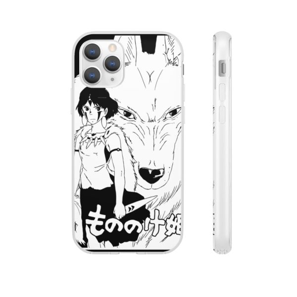 Princess Mononoke In Theaters - Princess Mononoke Black & White iPhone Cases-Phone Case, princess mononoke, Princess Mononoke In Theaters