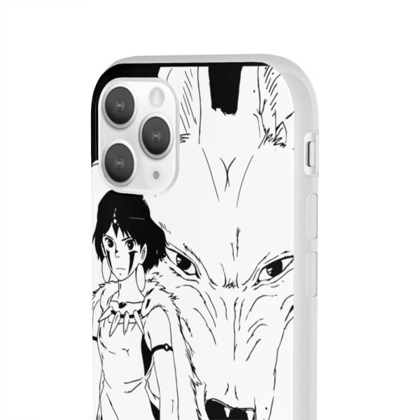 Princess Mononoke In Theaters - Princess Mononoke Black & White iPhone Cases-Phone Case, princess mononoke, Princess Mononoke In Theaters