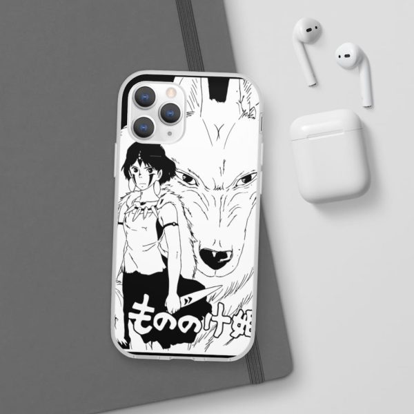 Princess Mononoke In Theaters - Princess Mononoke Black & White iPhone Cases-Phone Case, princess mononoke, Princess Mononoke In Theaters