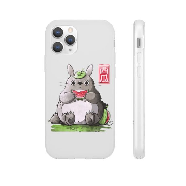 Japanese Totoro Plush - Totoro and Watermelon iPhone Cases-Accessories, Japanese Totoro Plush, My Neighbor Totoro, Phone Case