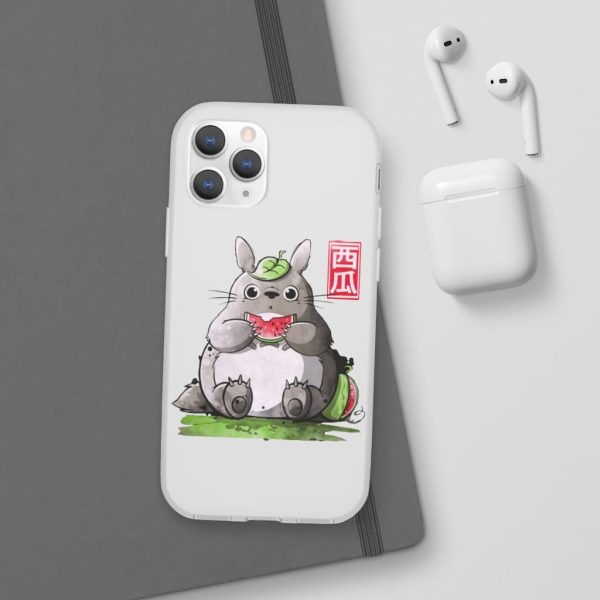 Japanese Totoro Plush - Totoro and Watermelon iPhone Cases-Accessories, Japanese Totoro Plush, My Neighbor Totoro, Phone Case