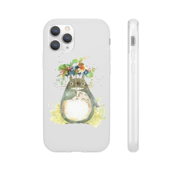 Dust Sprites Spirited Away - Totoro with Flower Umbrella iPhone Cases-Accessories, Dust Sprites Spirited Away, My Neighbor Totoro, Phone Case