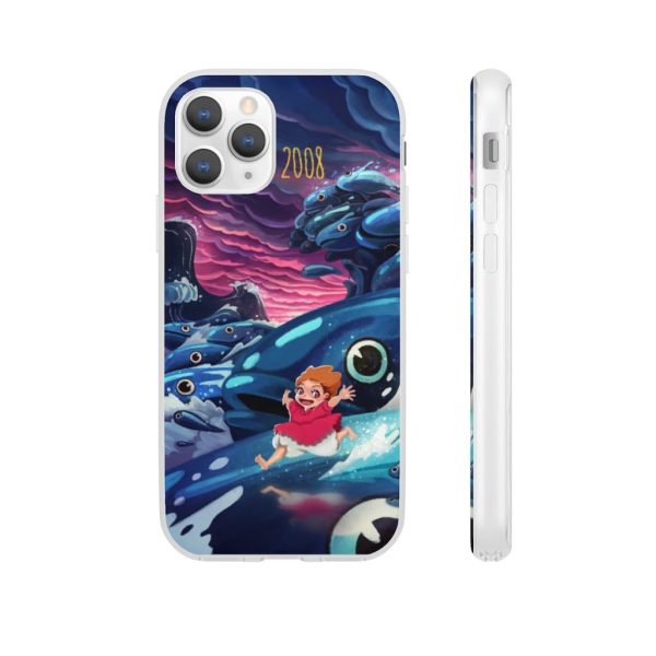 Ponyo Poster - Ponyo 2008 Illustration iPhone Cases-Accessories, Phone Case, ponyo, Ponyo Poster