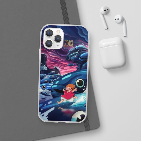 Ponyo Poster - Ponyo 2008 Illustration iPhone Cases-Accessories, Phone Case, ponyo, Ponyo Poster