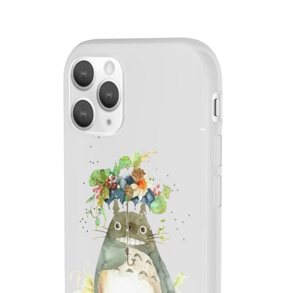 Dust Sprites Spirited Away - Totoro with Flower Umbrella iPhone Cases-Accessories, Dust Sprites Spirited Away, My Neighbor Totoro, Phone Case