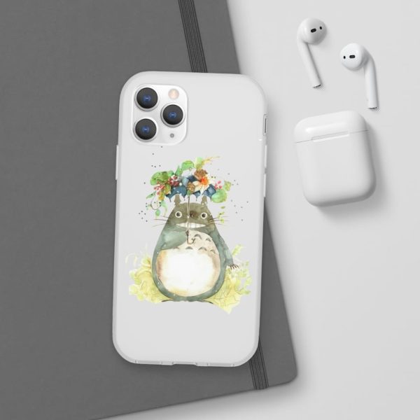 Dust Sprites Spirited Away - Totoro with Flower Umbrella iPhone Cases-Accessories, Dust Sprites Spirited Away, My Neighbor Totoro, Phone Case