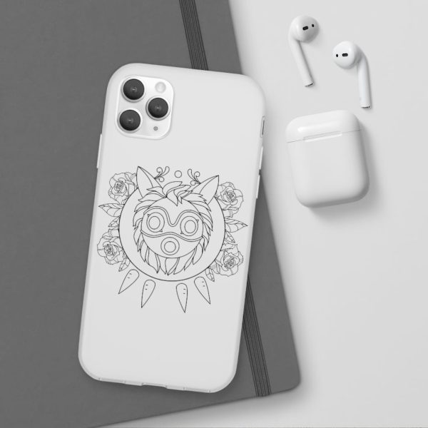 Studio Ghibli Films Princess Mononoke - Princess Mononoke Mask in Black and White iPhone Cases-Accessories, Phone Case, princess mononoke, Studio Ghibli Films Princess Mononoke