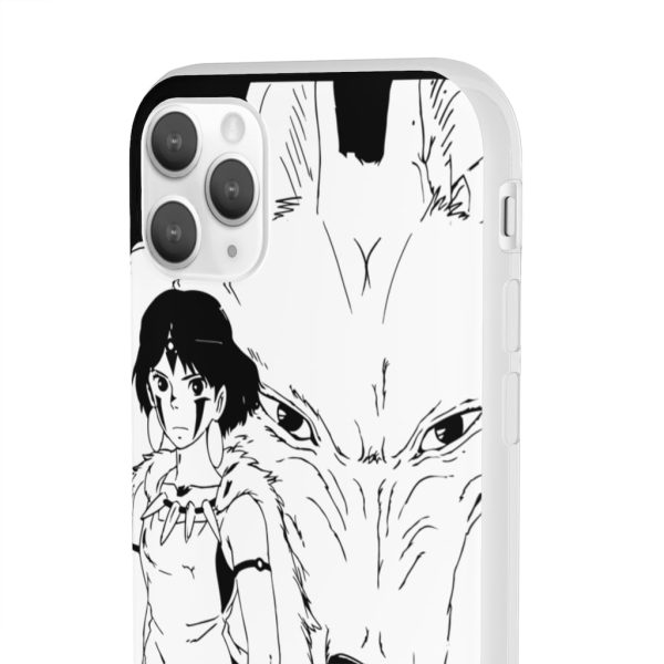 Princess Mononoke In Theaters - Princess Mononoke Black & White iPhone Cases-Phone Case, princess mononoke, Princess Mononoke In Theaters