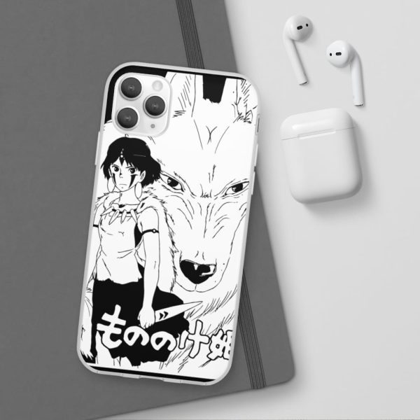 Princess Mononoke In Theaters - Princess Mononoke Black & White iPhone Cases-Phone Case, princess mononoke, Princess Mononoke In Theaters