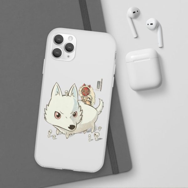 Forest Spirits Princess Mononoke - Princess Mononoke and The Wolf Cute Chibi Version iPhone Cases-Accessories, Forest Spirits Princess Mononoke, Phone Case, princess mononoke