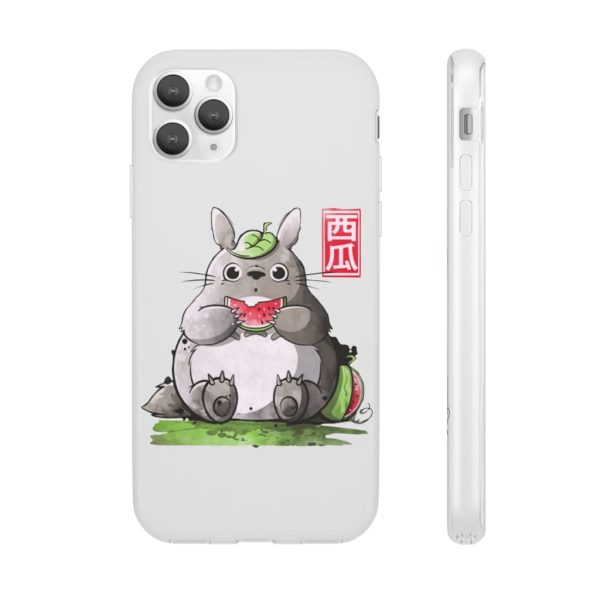 Japanese Totoro Plush - Totoro and Watermelon iPhone Cases-Accessories, Japanese Totoro Plush, My Neighbor Totoro, Phone Case