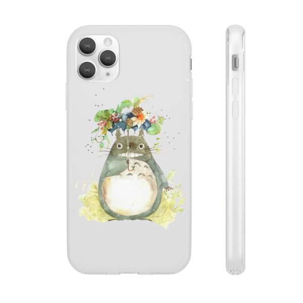 Dust Sprites Spirited Away - Totoro with Flower Umbrella iPhone Cases-Accessories, Dust Sprites Spirited Away, My Neighbor Totoro, Phone Case