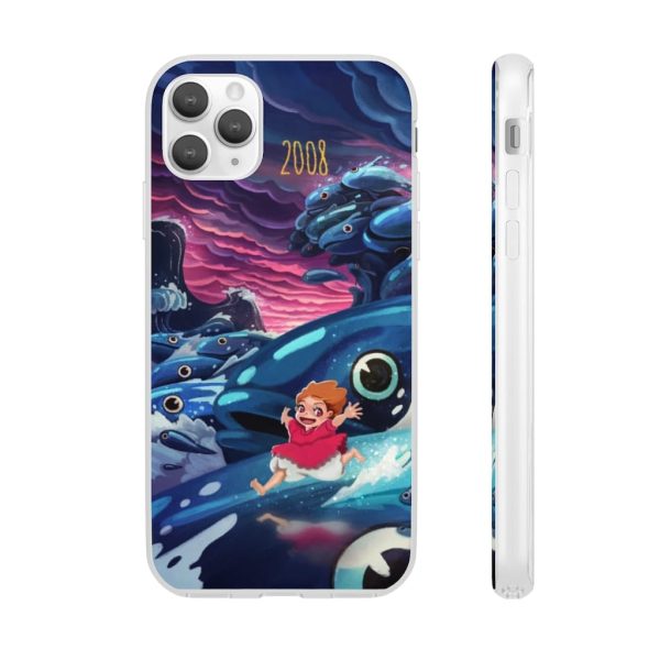 Ponyo Poster - Ponyo 2008 Illustration iPhone Cases-Accessories, Phone Case, ponyo, Ponyo Poster