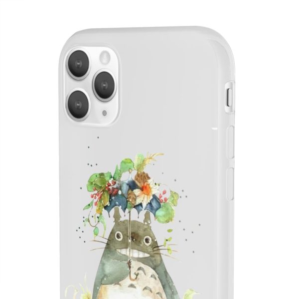 Dust Sprites Spirited Away - Totoro with Flower Umbrella iPhone Cases-Accessories, Dust Sprites Spirited Away, My Neighbor Totoro, Phone Case