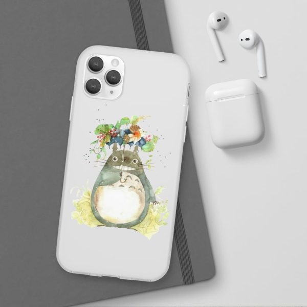 Dust Sprites Spirited Away - Totoro with Flower Umbrella iPhone Cases-Accessories, Dust Sprites Spirited Away, My Neighbor Totoro, Phone Case