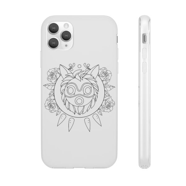 Studio Ghibli Films Princess Mononoke - Princess Mononoke Mask in Black and White iPhone Cases-Accessories, Phone Case, princess mononoke, Studio Ghibli Films Princess Mononoke