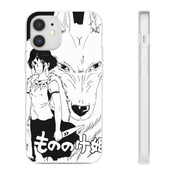 Princess Mononoke In Theaters - Princess Mononoke Black & White iPhone Cases-Phone Case, princess mononoke, Princess Mononoke In Theaters