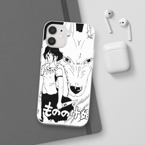 Princess Mononoke In Theaters - Princess Mononoke Black & White iPhone Cases-Phone Case, princess mononoke, Princess Mononoke In Theaters