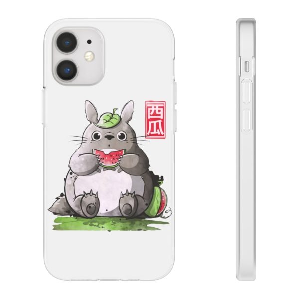 Japanese Totoro Plush - Totoro and Watermelon iPhone Cases-Accessories, Japanese Totoro Plush, My Neighbor Totoro, Phone Case