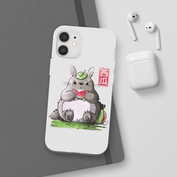 Japanese Totoro Plush - Totoro and Watermelon iPhone Cases-Accessories, Japanese Totoro Plush, My Neighbor Totoro, Phone Case