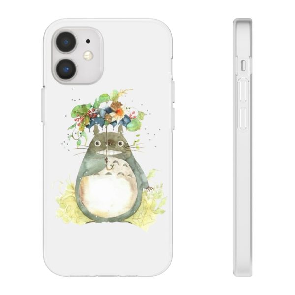 Dust Sprites Spirited Away - Totoro with Flower Umbrella iPhone Cases-Accessories, Dust Sprites Spirited Away, My Neighbor Totoro, Phone Case