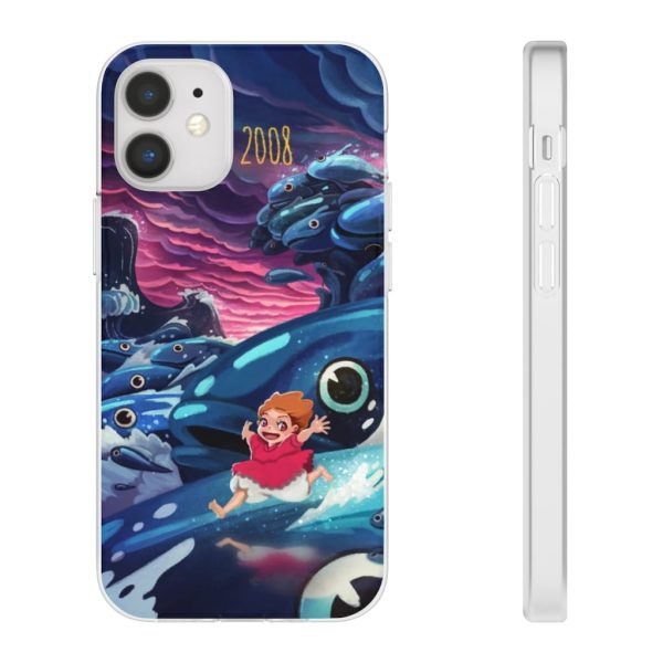 Ponyo Poster - Ponyo 2008 Illustration iPhone Cases-Accessories, Phone Case, ponyo, Ponyo Poster