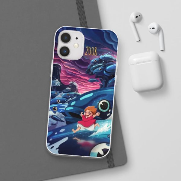 Ponyo Poster - Ponyo 2008 Illustration iPhone Cases-Accessories, Phone Case, ponyo, Ponyo Poster