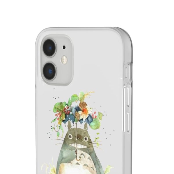 Dust Sprites Spirited Away - Totoro with Flower Umbrella iPhone Cases-Accessories, Dust Sprites Spirited Away, My Neighbor Totoro, Phone Case