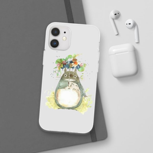 Dust Sprites Spirited Away - Totoro with Flower Umbrella iPhone Cases-Accessories, Dust Sprites Spirited Away, My Neighbor Totoro, Phone Case