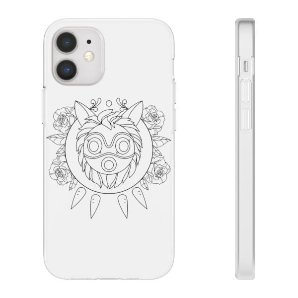 Studio Ghibli Films Princess Mononoke - Princess Mononoke Mask in Black and White iPhone Cases-Accessories, Phone Case, princess mononoke, Studio Ghibli Films Princess Mononoke