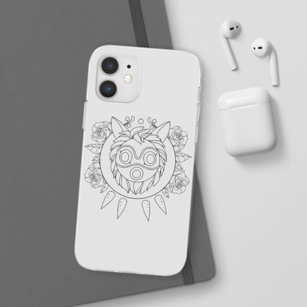 Studio Ghibli Films Princess Mononoke - Princess Mononoke Mask in Black and White iPhone Cases-Accessories, Phone Case, princess mononoke, Studio Ghibli Films Princess Mononoke