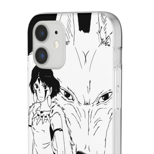 Princess Mononoke In Theaters - Princess Mononoke Black & White iPhone Cases-Phone Case, princess mononoke, Princess Mononoke In Theaters