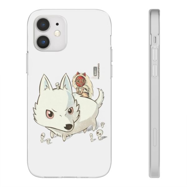 Forest Spirits Princess Mononoke - Princess Mononoke and The Wolf Cute Chibi Version iPhone Cases-Accessories, Forest Spirits Princess Mononoke, Phone Case, princess mononoke