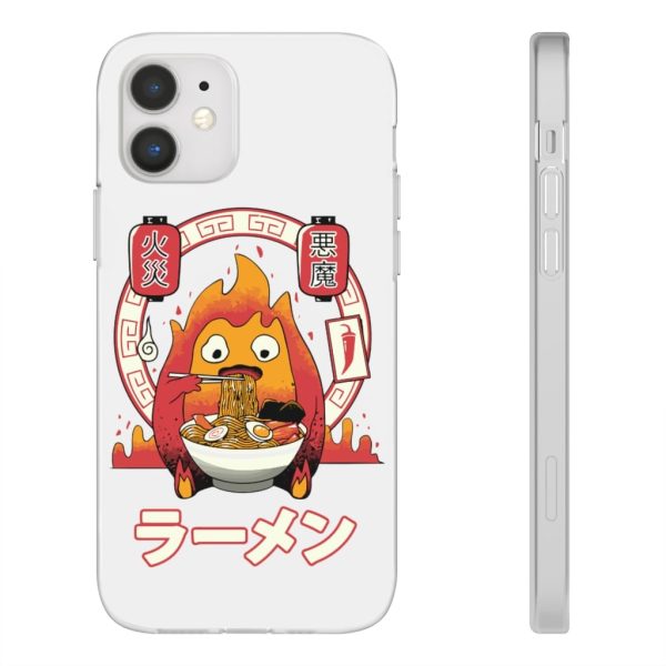 Howl's Moving Castle Explained - Howl’s Moving Castle – Calcifer Loves Ramen iPhone Cases-Accessories, Howl's Moving Castle, Howl's Moving Castle Explained, Phone Case