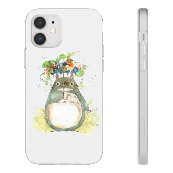 Dust Sprites Spirited Away - Totoro with Flower Umbrella iPhone Cases-Accessories, Dust Sprites Spirited Away, My Neighbor Totoro, Phone Case