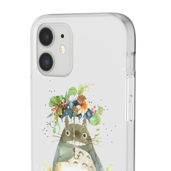 Dust Sprites Spirited Away - Totoro with Flower Umbrella iPhone Cases-Accessories, Dust Sprites Spirited Away, My Neighbor Totoro, Phone Case