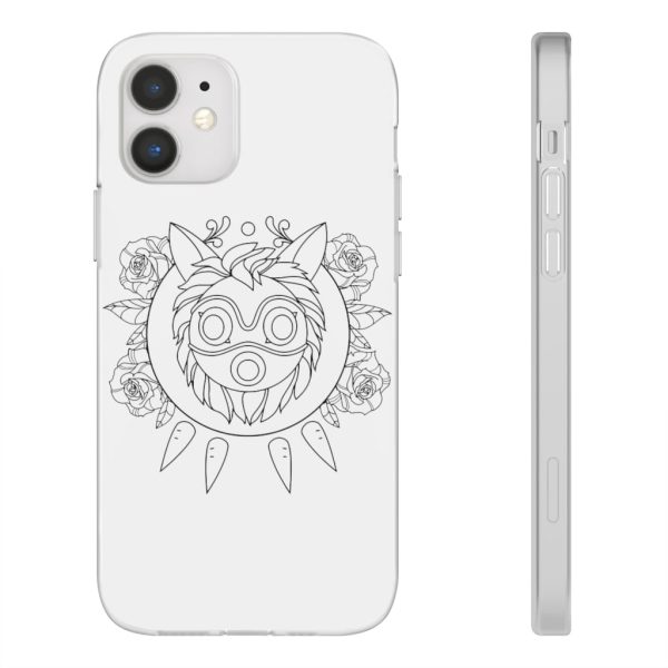 Studio Ghibli Films Princess Mononoke - Princess Mononoke Mask in Black and White iPhone Cases-Accessories, Phone Case, princess mononoke, Studio Ghibli Films Princess Mononoke