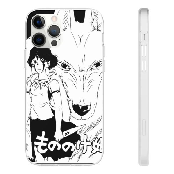 Princess Mononoke In Theaters - Princess Mononoke Black & White iPhone Cases-Phone Case, princess mononoke, Princess Mononoke In Theaters