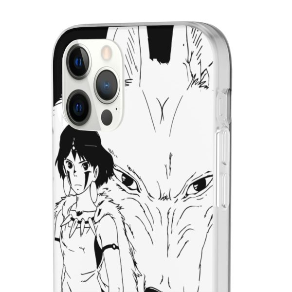 Princess Mononoke In Theaters - Princess Mononoke Black & White iPhone Cases-Phone Case, princess mononoke, Princess Mononoke In Theaters