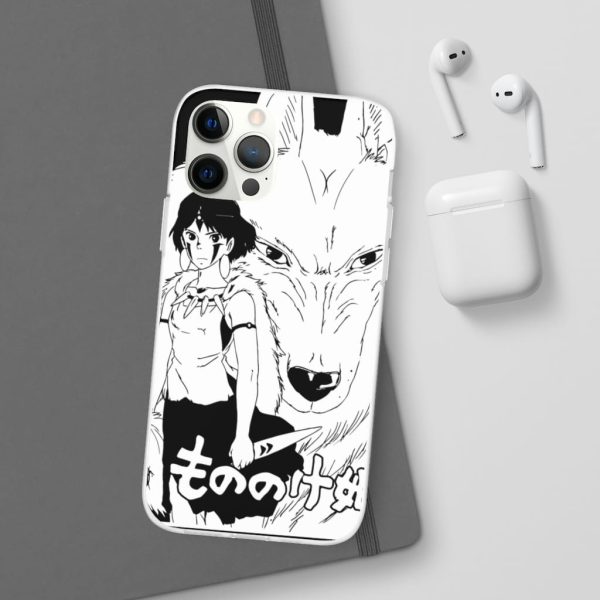 Princess Mononoke In Theaters - Princess Mononoke Black & White iPhone Cases-Phone Case, princess mononoke, Princess Mononoke In Theaters