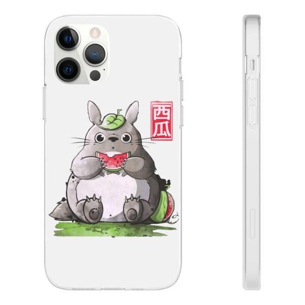 Japanese Totoro Plush - Totoro and Watermelon iPhone Cases-Accessories, Japanese Totoro Plush, My Neighbor Totoro, Phone Case